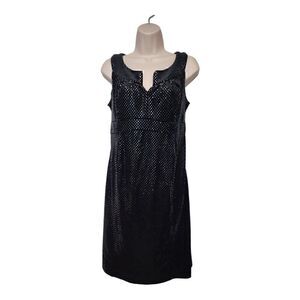 Mimi Maternity Black Sequin Notched Neckline Built-in Tie Dress Size Small